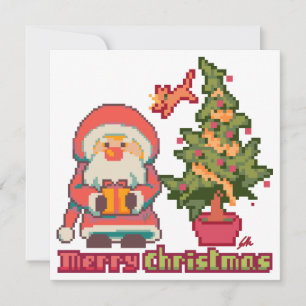 Carte Joyeux Noël Pixelart, Pixel Art 