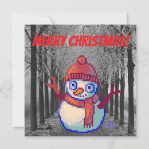 Carte Joyeux Noël, pixelart, Pixel Art