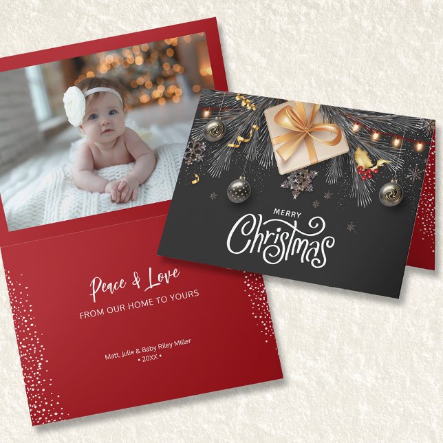 Carte Joyeux Noël Plié Photo (Créateur téléchargé)