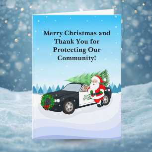 Carte Joyeux Noël Police Office Père Noël