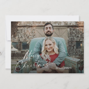 Carte Joyeux Noël portrait photo plein cadre