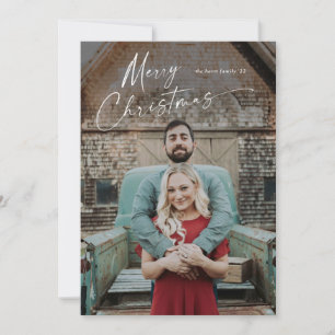 Carte Joyeux Noël portrait photo plein cadre vacances 