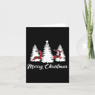Carte Joyeux Noël pour les femmes Buffalo Plaid Reindeer