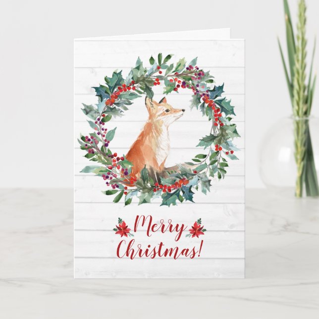 Carte Joyeux Noël Renard de la Forêt (Devant)