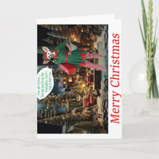 Carte Joyeux Noël ! Renard en lutin.