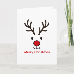 Carte Joyeux Noël Renne Mignon Noël Personnalisé