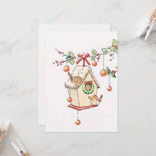Carte Joyeux Noël, Robin christmas card