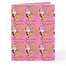 Joyeux Noël rose moderne Père Noël