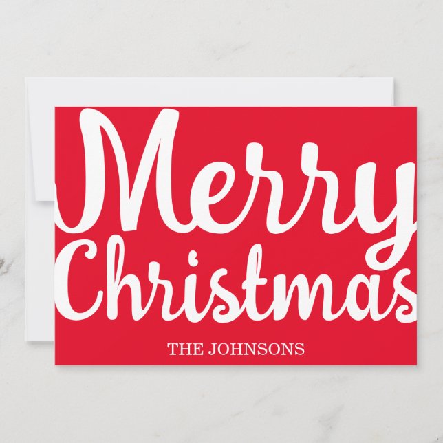 Carte Joyeux Noël Rouge Joyeux Blanc (Devant)