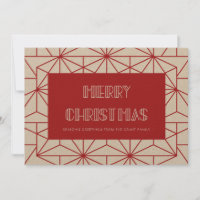 Joyeux Noël Rouge & kraft Vintage Art déco des ann