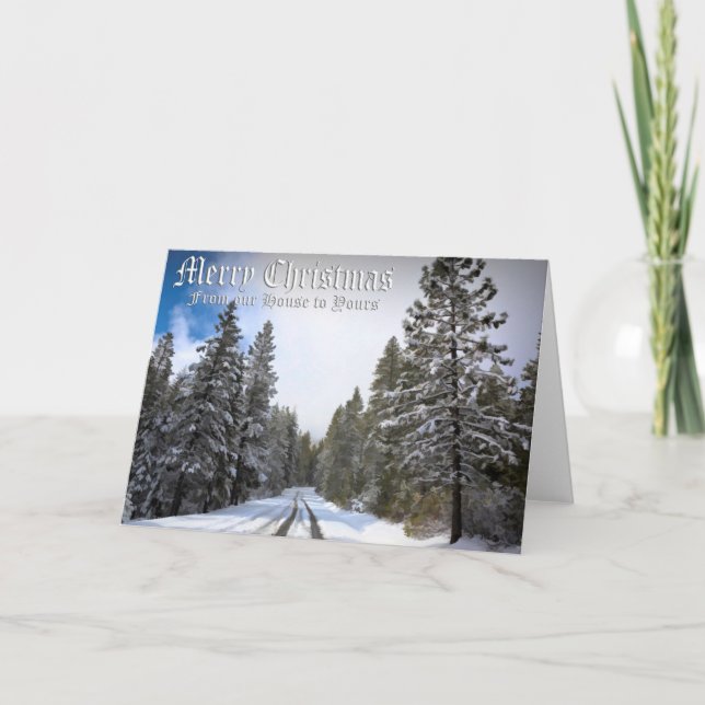 CARTE JOYEUX NOËL - ROUTE ENNEIGÉE (Devant)