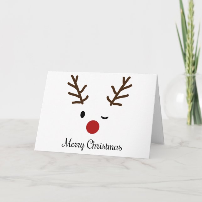 Carte Joyeux Noël Rudolph (Devant)
