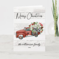 Joyeux Noël Russe Rouge Vintage Truck Holiday
