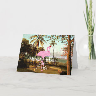 Carte Joyeux Noël, Scène de Floride,