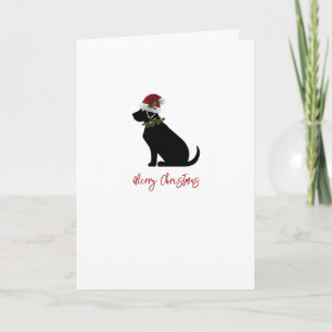 Carte Joyeux Noël silhouette amusante moderne Black Lab