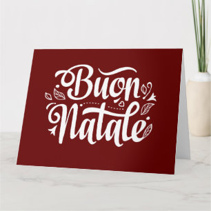 Carte Joyeux Noël Simple Red italien Message de Noël