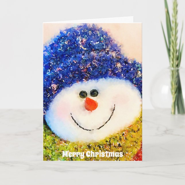 Carte Joyeux Noël Snowman Holiday (Devant)