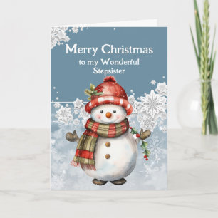 Carte Joyeux Noël Snowman Stepsoeur