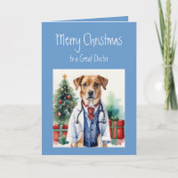Joyeux Noël Souhaite Grand Docteur Fun Dog Docteur