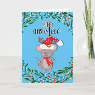 Carte joyeux noël souris drôle plaisanterie noël
