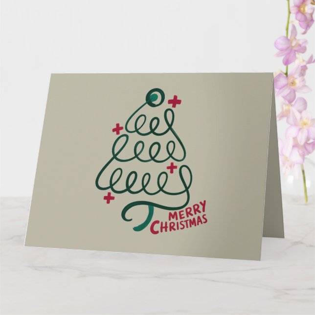 Carte Joyeux Noël Stethoscope CNA Travailleur Médicale (Orchidée)