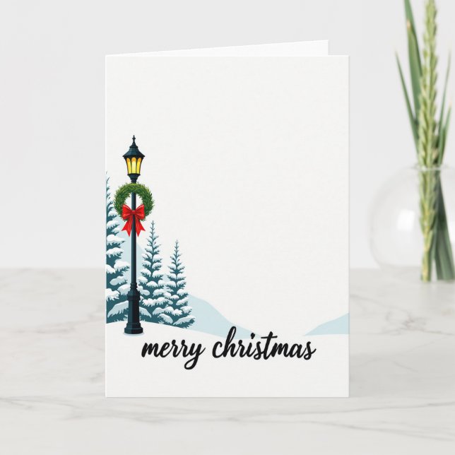 Carte Joyeux Noël Terre Enchantée d'Hiver (Devant)