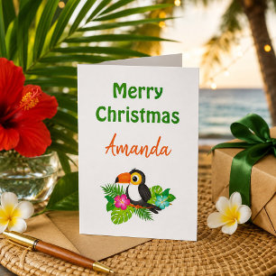 Carte Joyeux Noël Toucan Tropical