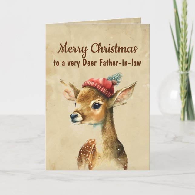 Carte Joyeux Noël Très Cerf Beau-père (Devant)