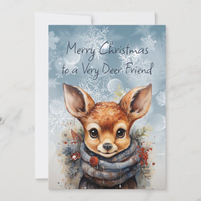 Carte Joyeux Noël Très Deer Ami Amusant Humour (Devant)