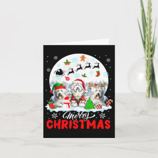 Carte Joyeux Noël Trois Père Noël Elfe Renne Barbu C