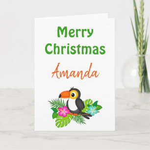 Carte Joyeux Noël Tropical Toucan