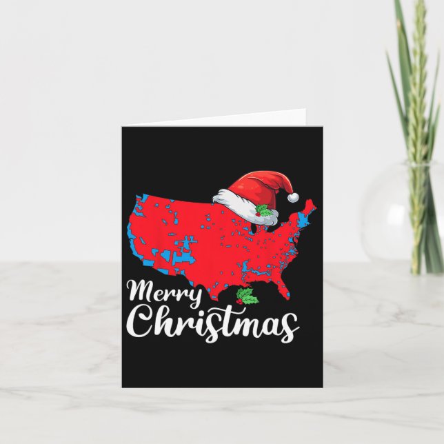 Carte Joyeux Noël Trump Patriotic Usa Map 2024 Père Noël (Devant)