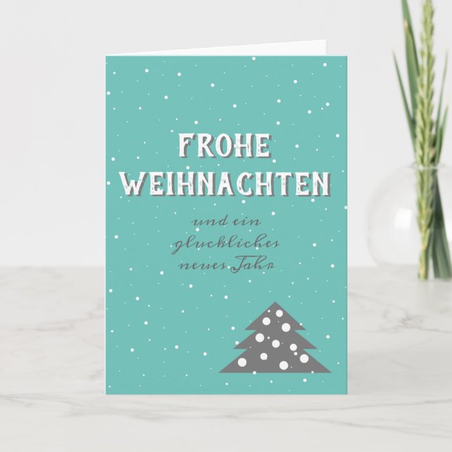 Carte Joyeux Noël Typographie Sapin de Noël (Devant)