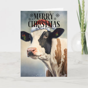 Carte Joyeux Noël Vache Mignonne