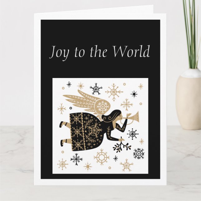 Carte Joyeux Noël Véritable Signification Ange Étoiles A (Devant)