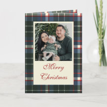 Joyeux Noël Vert & marine Plaid Photo Fêtes