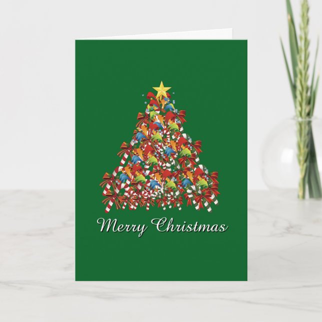 Carte Joyeux Noël Vert Vacances   (Devant)