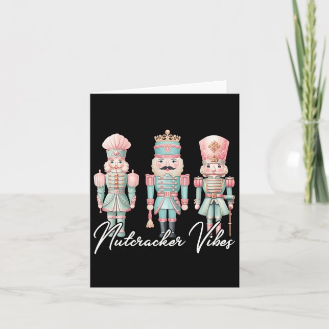 Carte Joyeux Noël Vibes Nutcracker Ballet Paix Noël (Devant)