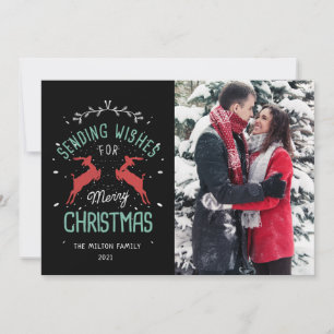 Carte Joyeux Noël vintage décoratif raindeer photo