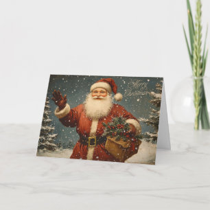 Carte Joyeux Noël Vintage Père Noël