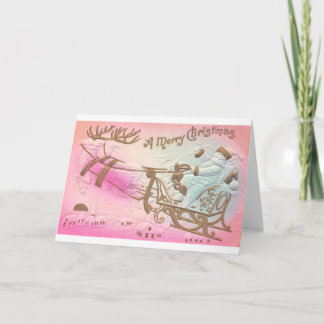 Carte Joyeux Noël Vintage Retro Christmas Card