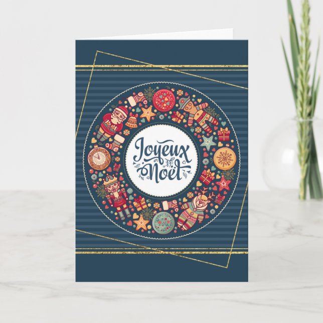 Carte Joyeux Noel voeux de Noël français (Devant)