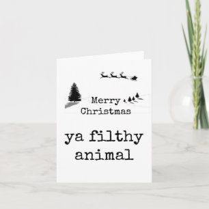 Carte Joyeux Noël, votre animal sale, Funny Card