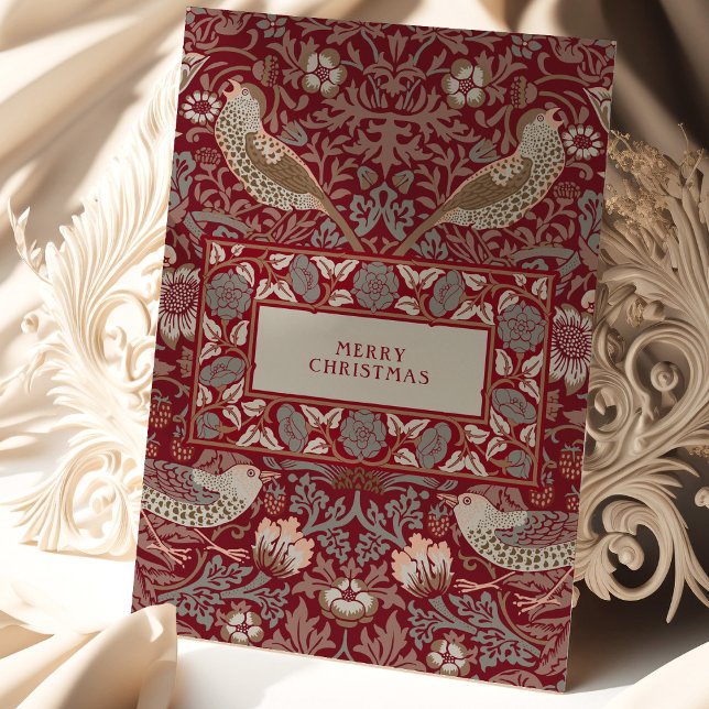 Carte Joyeux Noël William Morris Strawberry Thief (Créateur téléchargé)