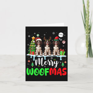 Carte Joyeux Noël Woof Three Père Noël Anglais Springer