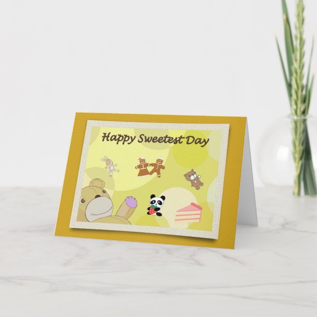 Carte Joyeux Nounours du Jour le plus doux (Devant)