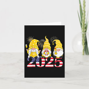 Carte Joyeux Nouvel An 2025 Soirée Gnomes Feux d'Artific