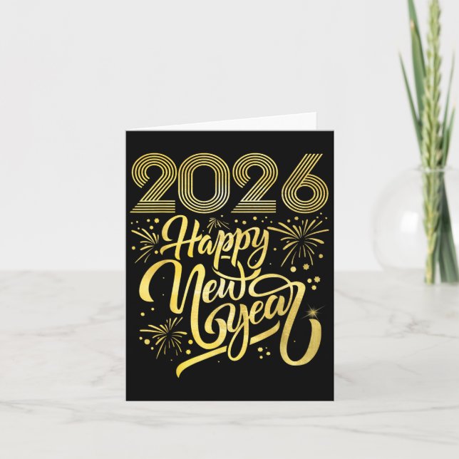 Carte Joyeux Nouvel An 2026 Feux d'artifice  (Devant)