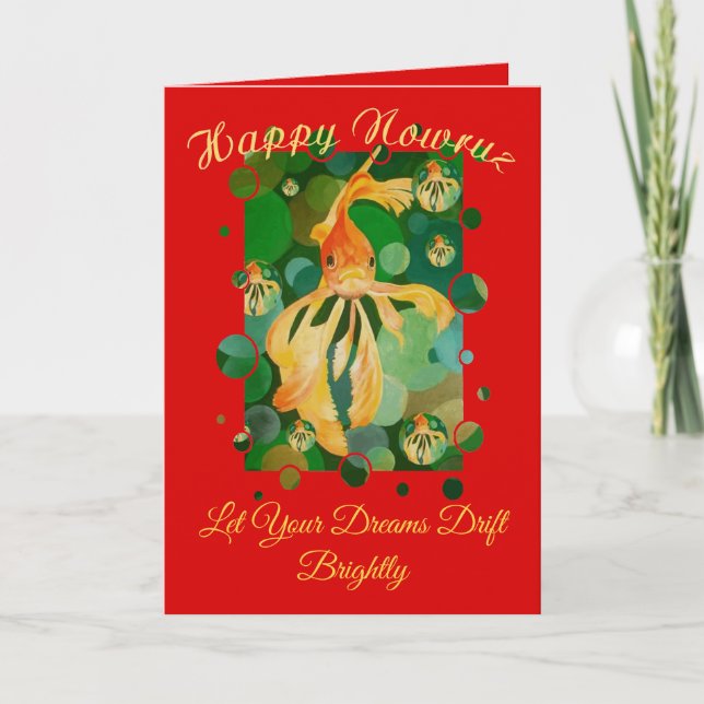 Carte Joyeux Nowruz Bonne Année Poisson rouge (Devant)