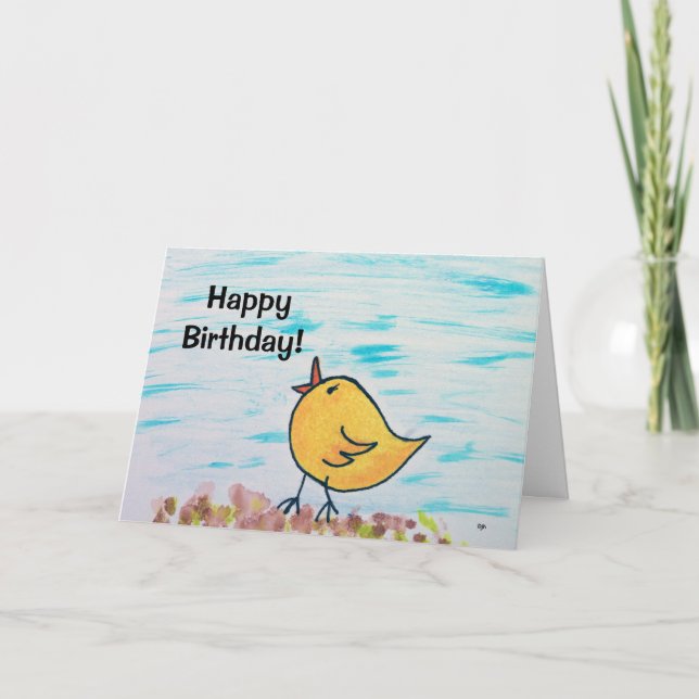 Carte Joyeux oiseau d'anniversaire (Devant)